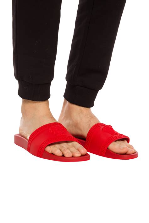 red versace slides men|Versace clog mule for men.